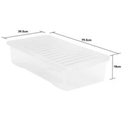 B&M Jumbo Underbed Storage Box With Lid 42L - Clear -Home Accessories Shop 257918 42l jumbo underbed storage box with lid clear 3