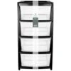 B&M 4 Tier Drawer - Black -Home Accessories Shop 302305 set of 4 drawers black