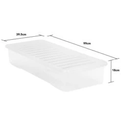 B&M Underbed Storage Box With Lid 55L - Clear -Home Accessories Shop 307321 55l under bed storage box with lid 3