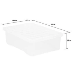 B&M Underbed Clear Storage Box With Lid 32L - Clear -Home Accessories Shop 314173 32l underbed storage box with lid clear 3