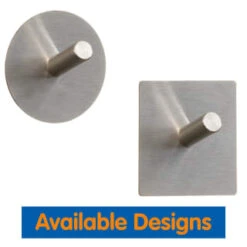 B&M Metal Adhesive Hooks 4pk - Square -Home Accessories Shop 332165 metal adhesive hoot set of 4 round