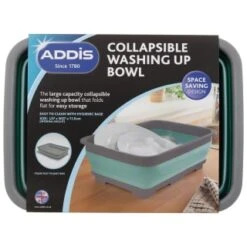 Addis Collapsible Washing Up Bowl - Aqua & Grey -Home Accessories Shop 332198 addis collapsible washing up bowl grey and aqua