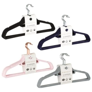 B&M Pure Velvet Hangers 8pk - Grey 6 B&M Pure Velvet Hangers 8pk - Grey - Image 4
