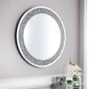 B&M Round Crushed Jewel Mirror - Silver -Home Accessories Shop 338019 round crushed jewel mirror