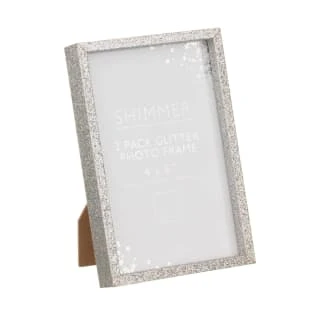 B&M Glitter Photo Frames 4 X 6" 2pk 3 B&M Glitter Photo Frames 4 X 6" 2pk