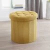B&M Round Storage Ottoman - Ochre -Home Accessories Shop 345784 round ochre ottoman