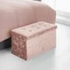 B&M Storage Ottoman - Blush -Home Accessories Shop 346037 velvet look ottoman blush