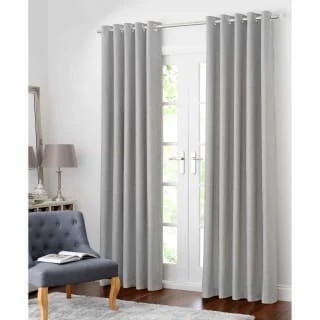 B&M Colorado Hopsack Fully Lined Eyelet Curtains 46 X 72" - Silver 3 B&M Colorado Hopsack Fully Lined Eyelet Curtains 46 X 72" - Silver