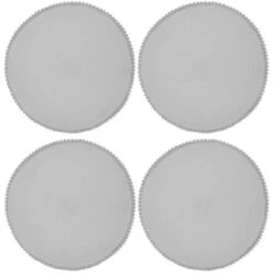 B&M Grey Round Pom Pom Placemats 4pk -Home Accessories Shop 355688 pom pom placemats grey 3