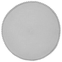 B&M Grey Round Pom Pom Placemats 4pk -Home Accessories Shop 355688 pom pom placemats grey 4