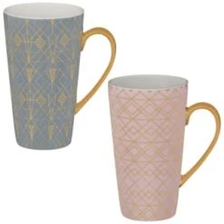 B&M Art Deco Latte Mug - Charcoal -Home Accessories Shop 355732 art deco latte mugs main