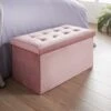B&M Suede Storage Ottoman - Blush 1 B&M Suede Storage Ottoman - Blush -Home Accessories Shop 356751 blush suede ottoman