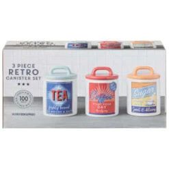 B&M Retro Canister Set 3pc -Home Accessories Shop 356953 storage canisters retro tea coffee sugar main