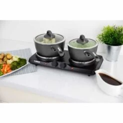 Tower Stainless Steel Double Hot Plate -Home Accessories Shop 357203 tower twin hot plate 2