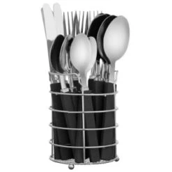 B&M Cutlery Set With Caddy 16pc - Black -Home Accessories Shop 357347 16pc cutlery set with caddy black 3