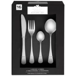 B&M Heart Embossed Cutlery Set 16pc -Home Accessories Shop 357351 16pc heart embossed cutlery set