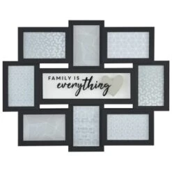 B&M Multi Aperture Photo Frame 8pc - Family Is Everything -Home Accessories Shop 362635 8 aperture quote frame family is everything black