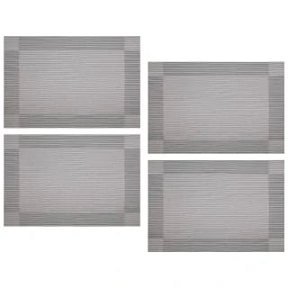 B&M Metallic Woven Placemats - Silver 4pk 4 B&M Metallic Woven Placemats - Silver 4pk - Image 2