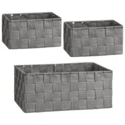 B&M Woven Storage Baskets 3pk - Silver -Home Accessories Shop 365979 3pk woven baskets silver group