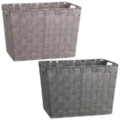 B&M Large Woven Storage Basket - Silver -Home Accessories Shop 365982 365981 large woven basket group