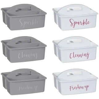 B&M Grey Slogan Cleaning Caddy - Freshen Up 4 B&M Grey Slogan Cleaning Caddy - Freshen Up - Image 2