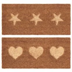 B&M Embossed Coir Step Mat - Hearts -Home Accessories Shop 367447 embossed coir step mat 25x55cm main