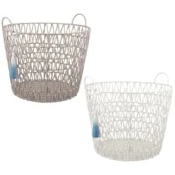B&M Storage Basket With Tassel - Grey -Home Accessories Shop 368485 basket with tassel main