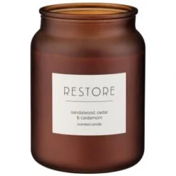 B&M Large Spa Scented Candle - Amber - Restore -Home Accessories Shop 368679 large spa candle restore 4