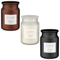 B&M Large Spa Scented Candle - Black - Unwind -Home Accessories Shop 368680 368679 368691 large spa candle group 2