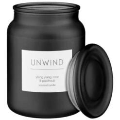 B&M Large Spa Scented Candle - Black - Unwind -Home Accessories Shop 368680 large spa candle unwind 5