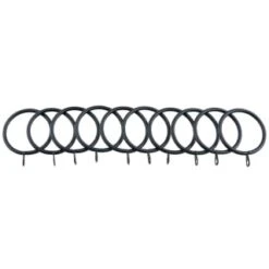 B&M Metal Curtain Rings 10pk - Black -Home Accessories Shop 369327 metal curtain rings black 3