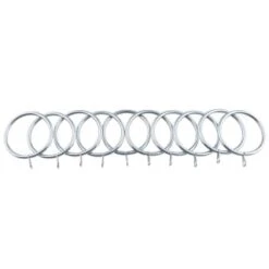 B&M Metal Curtain Rings 10pk - Shiny Nickle -Home Accessories Shop 369328 metal curtain rings rings shiny nickle 3