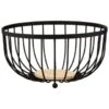 B&M Black Fruit Basket With Wooden Base -Home Accessories Shop 369469 black fruit basket with wood base