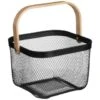 B&M Mesh Storage Basket With Bamboo Handle -Home Accessories Shop 369475 mesh storage basket with bamboo handle