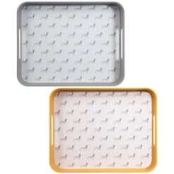 B&M Sausage Dog Bamboo Tray With Handles - Ochre -Home Accessories Shop 369483 sausage dog printed bamboo tray with handles ochre