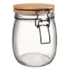B&M Medium Bamboo Clip Lock Glass Jar -Home Accessories Shop 369503 medium glass clip lock jar with bamboo lid