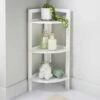 Maine 3 Tier Corner Shelving - White -Home Accessories Shop 369723 maine 3 tier corner shelf white