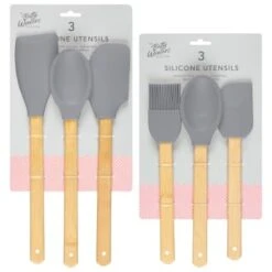 B&M Betty Winters Silicone Utensils 3pk - Grey -Home Accessories Shop 369972 3pk betty winters silicone utensils grey main