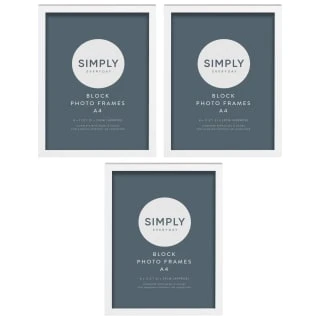 Simply Everyday A4 Block Frames 3pk - White 3 Simply Everyday A4 Block Frames 3pk - White