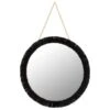 B&M Fringe Round Hanging Mirror - Black -Home Accessories Shop 370649 hanging circle mirror
