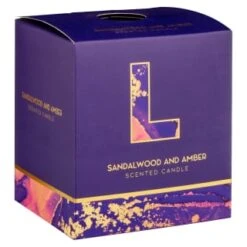 B&M Alphabet Candle (Assorted) - Sandalwood & Amber -Home Accessories Shop 372815 372816 372849 alphabet candle sandalwood and amber l