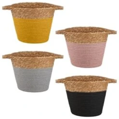 B&M Small Two Tone Wicker Basket - Pink -Home Accessories Shop 374392 374395 374393 374394 small two tone basket group 1