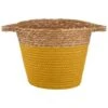 B&M Small Two Tone Wicker Basket - Ochre -Home Accessories Shop 374395 small ochre two tone basket