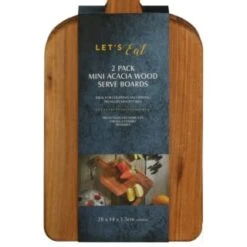 B&M Mini Acacia Wood Serve Boards 2pk -Home Accessories Shop 375102 2pk mini acacia wood serve boards 2