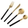B&M Homestead Matte Black & Gold Cutlery Set 16pc -Home Accessories Shop 375296 homestead 16 piece black and gold cutlery 2