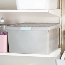 B&M Waffle Clip Box 25.5L - Grey -Home Accessories Shop 375472 grey 25 5l waffle clip box 3