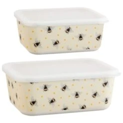 B&M Rectangular Tubs 2pk - Bees -Home Accessories Shop 375968 2pk reuse and repurpose rectangle tubs bee 3