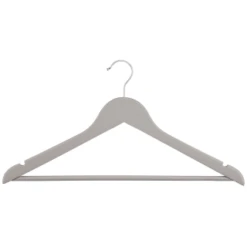 B&M Matte Grey Wooden Hangers 4pk -Home Accessories Shop 376023 wooden hangers 4pk 2