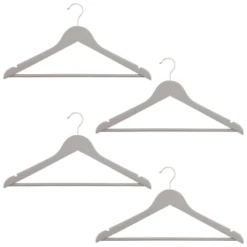 B&M Matte Grey Wooden Hangers 4pk -Home Accessories Shop 376023 wooden hangers 4pk group