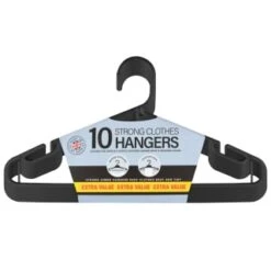 B&M Jumbo Hangers 10pk - Black -Home Accessories Shop 376555 10pk strong clothes hangers blacks 2